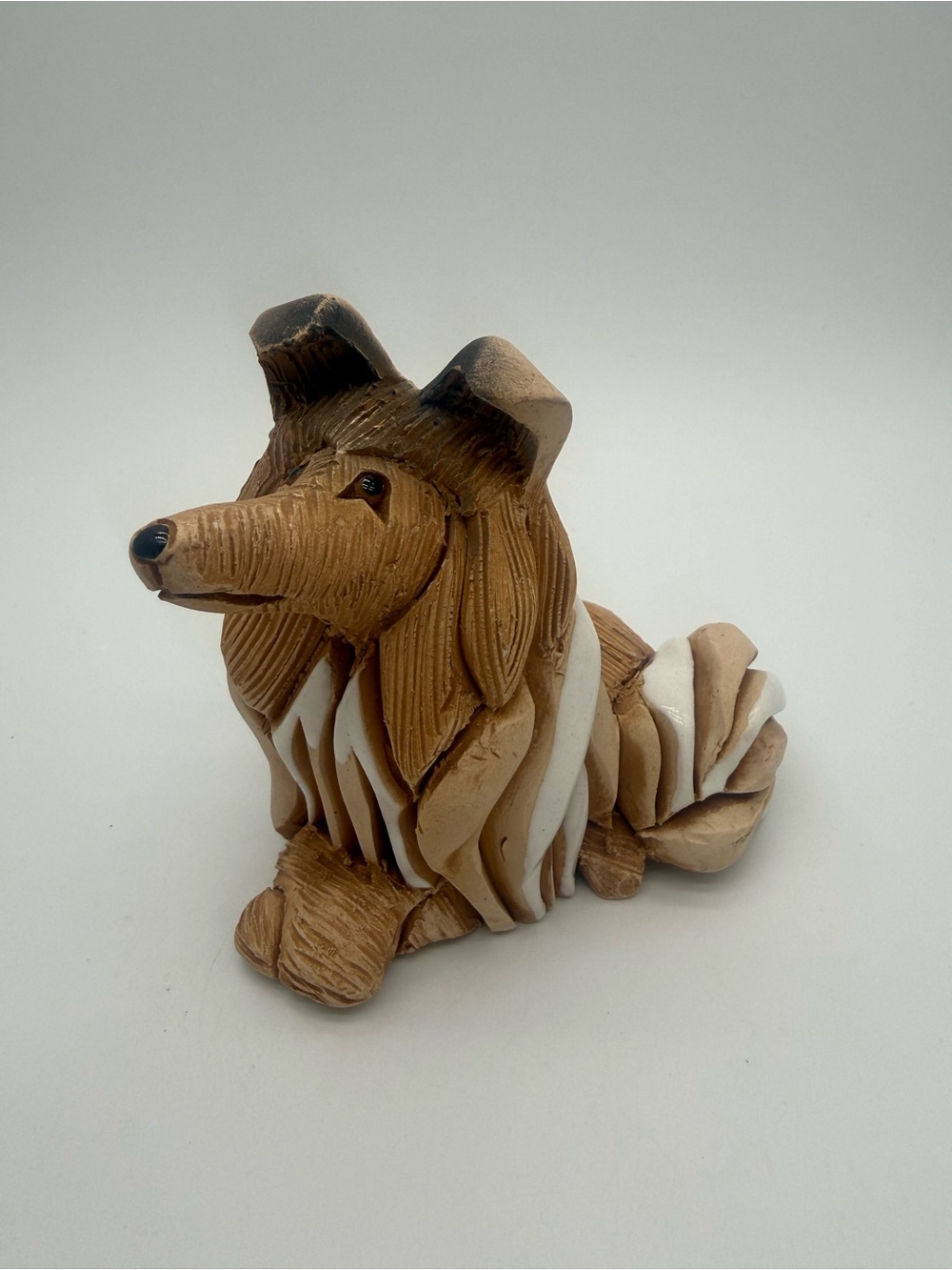 Vtg Artesania Rinconada Collie Dog Figurine 106 Clay Uruguay Signed No Flaws